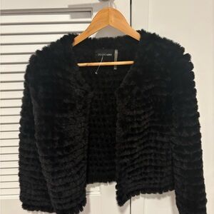 Doce Cabo Women's Elegant Black Teddy Jacket